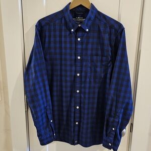 Vineyard Vines Blue and Black Plaid Button-Down Shirt